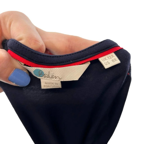 Boden Isla Wrap Jumpsuit Navy Blue / Red Size US 8R - Picture 9 of 10